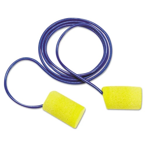 101 E-A-R Classic Foam Earplugs, Metal Detectable, Corded, Poly Bag, 200 Pairs (MMM3114101)