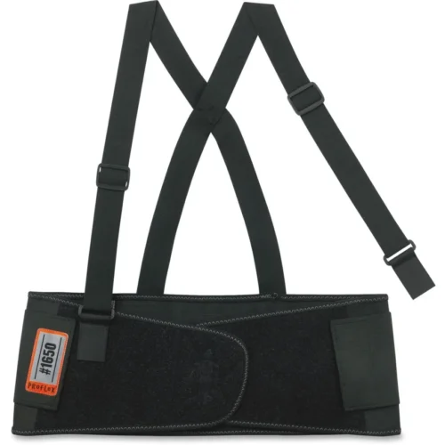 ergodyne ProFlex 1650 Economy Elastic Back Support Brace, 2X-Large, 42" to 46" Waist, Black (EGO11096)