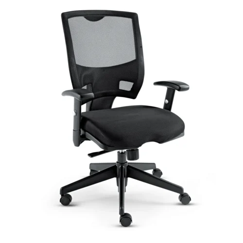 Alera Alera Epoch Series Fabric Mesh Multifunction Chair, Supports Up to 275 lb, 17.63" to 22.44" Seat Height, Black (ALEEP42ME10B)