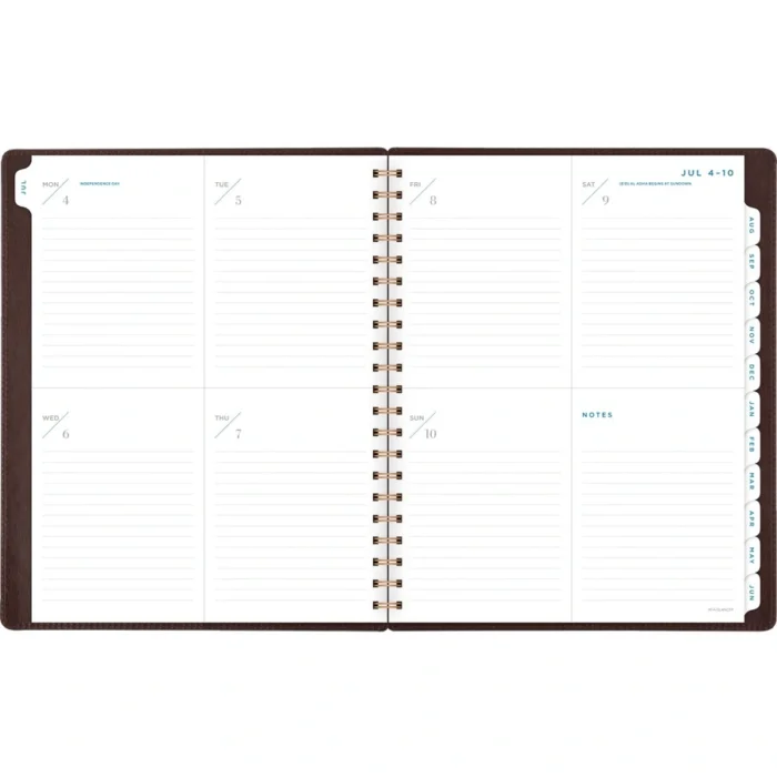 AT-A-GLANCE Signature Collection Academic Weekly/Monthly Planners, 11.5 x 8, Distressed Brown Cover, 13-Month (July-July): 2024-2025 (AAGYP905A09)