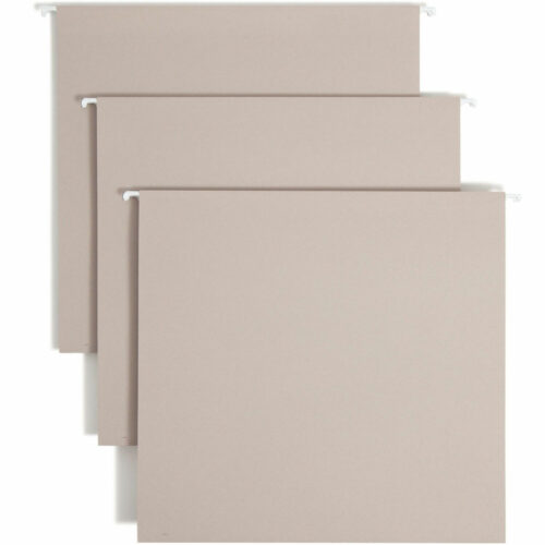 Smead TUFF Extra Capacity Hanging File Folders with Easy Slide Tabs, 4" Capacity, Letter, 1/3-Cut Tabs, Steel Gray, 18/Box (SMD64242)