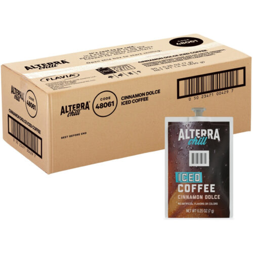 FLAVIA Alterra Cinnamon Dolce Iced Coffee Freshpack, Iced Cinnamon Dolce, 0.25 oz Pouch, 90/Carton (LAV48061)