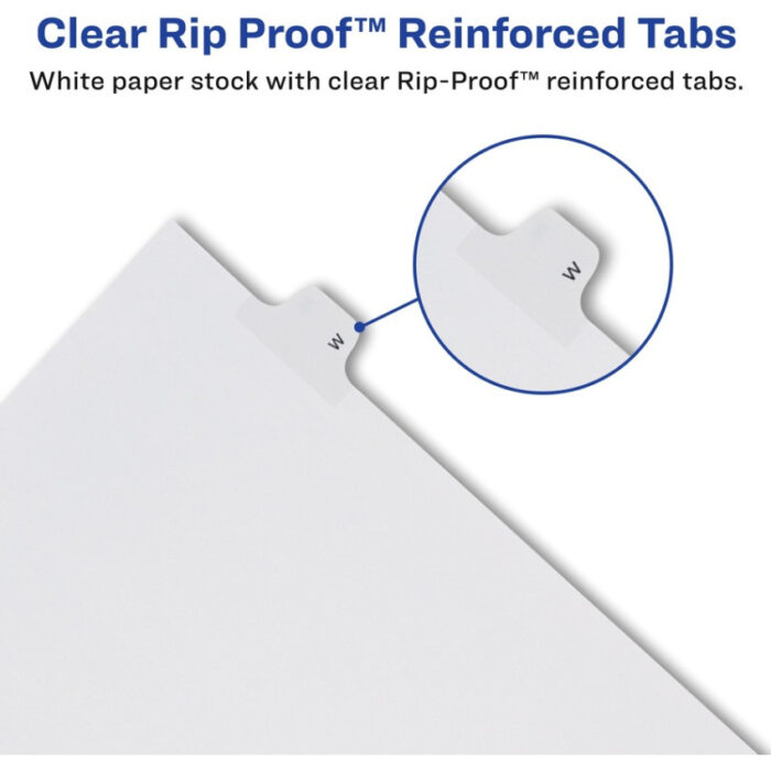 Avery Allstate-Style Legal Side Tab Dividers, 26-Tab, Exhibit M, 11 x 8.5, White, 25/Pack (AVE82119)