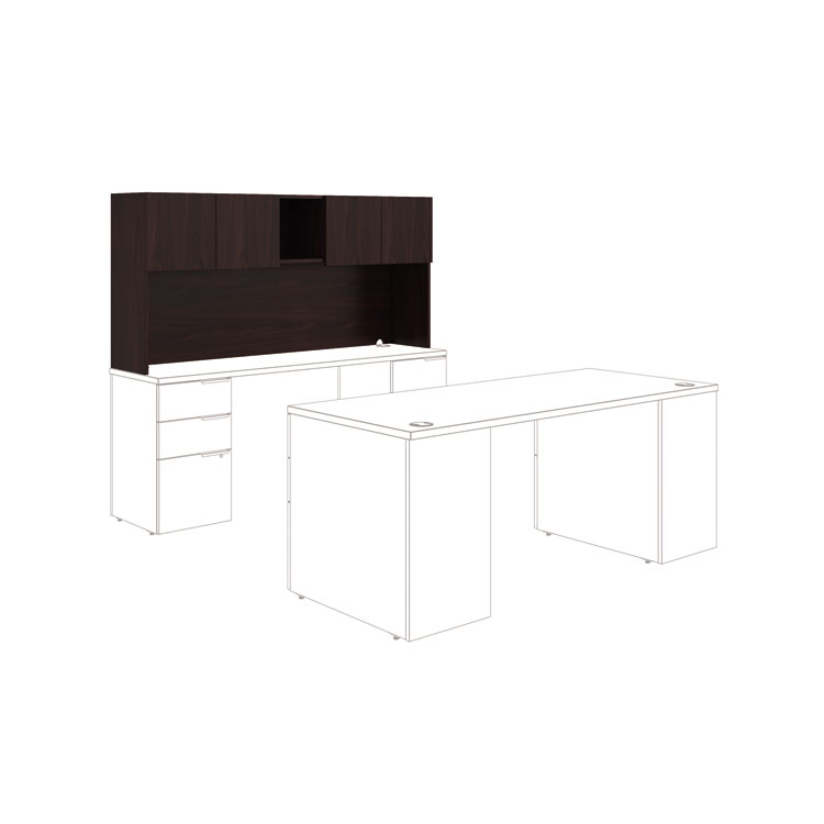HON Voi Stack-On Storage Unit, 72w x 14.25d x 35h, Mahogany (HONVHBF72N)