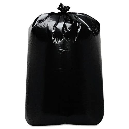 Trinity Plastics Low-Density Can Liners, 60 gal, 1.6 mil, 22" x 58", Black, Flat Pack, 100/Carton (TRNML3858X)
