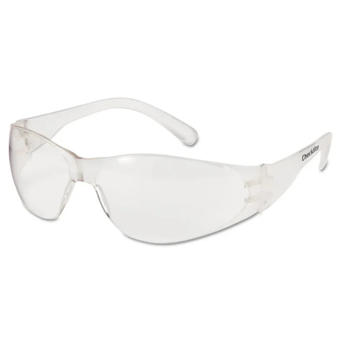 MCR Safety Checklite Safety Glasses, Clear Frame, Clear Lens (CRWCL010BX)