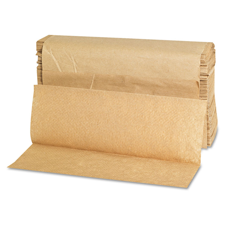 GE Folded Paper Towels are absorbent and great for everyday use. The multi-fold design makes it easy to pull one towel at a time. It is perfect for bathrooms, kitchens, and general cleaning purposes. Made of natural colored paper. Each pack contains 250 towels, with 16 packs per carton.
