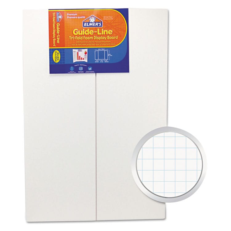 Fome-Cor Pro Grid-Lined Foam Display Board, Paper-Laminated Polystyrene, 30 x 20, White Surface and Core, 2/Pack (ACJ07057109)