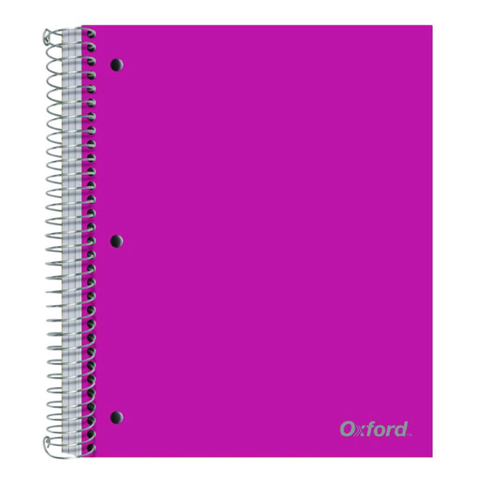 Oxford Three-Subject Notebook, 3 Subject, College Rule, Randomly Assorted Cover Color, (150) 11 x 9 Sheets (OXF10586)