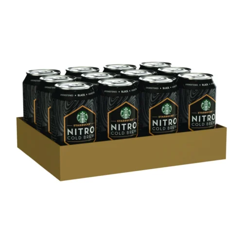 Starbucks Nitro Cold Brew Coffee, Black Unsweetened, 9.6 oz Can, 12/Carton (SBKPEP19286)