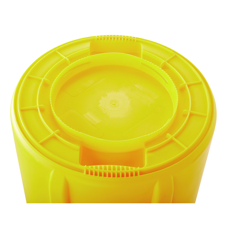 RCP2620YEL - Rubbermaid Commercial Vented Round Brute Container, 20 gal, Plastic, Yellow (RCP2620YEL) - Image 2