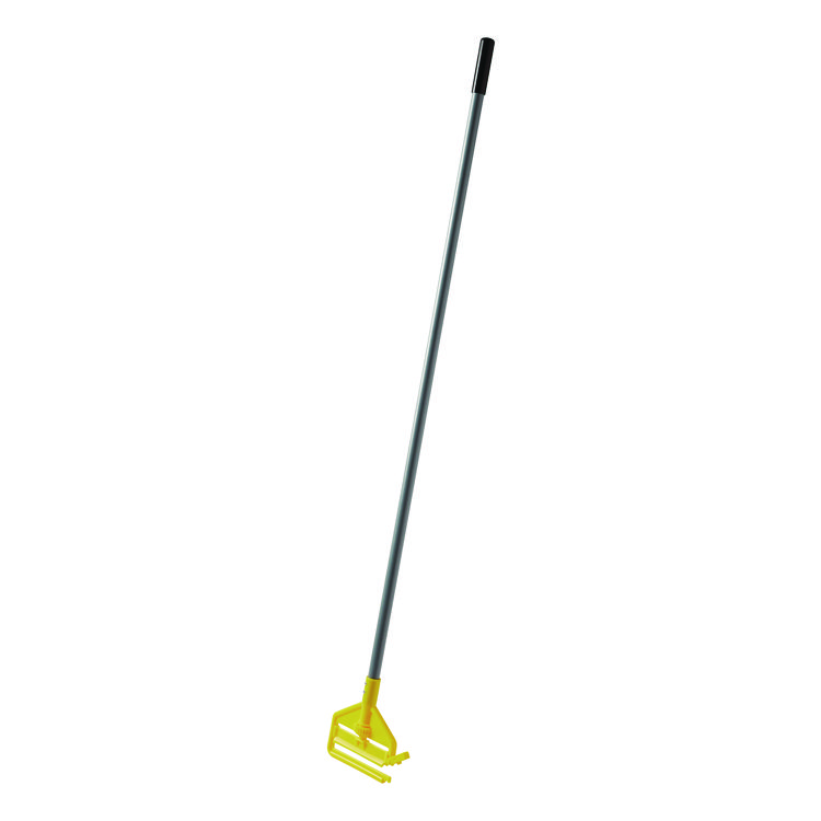Rubbermaid Commercial Invader Fiberglass Side-Gate Wet-Mop Handle, 1" dia x 60", Gray/Yellow (RCPH146)