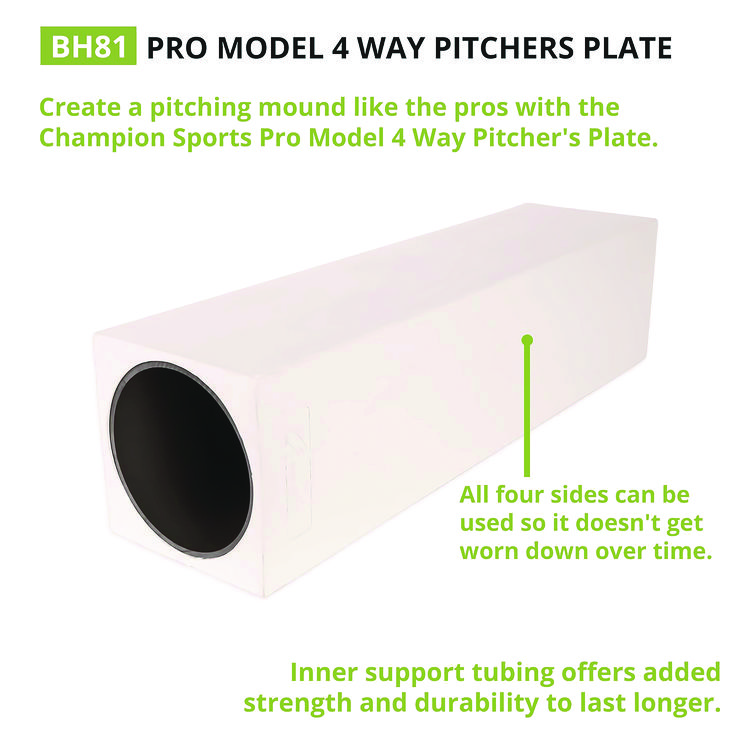 Champion Sports Pro Model 4-Way Pitcher's Box, 24" x 6" (CSIBH81)