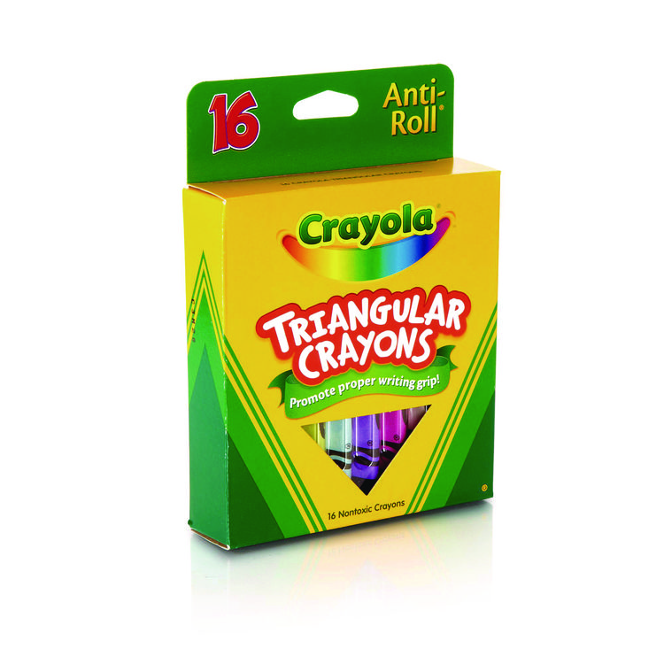 Crayola 16-Color Triangular Crayons, Assorted, 16/Box (CYO524016)