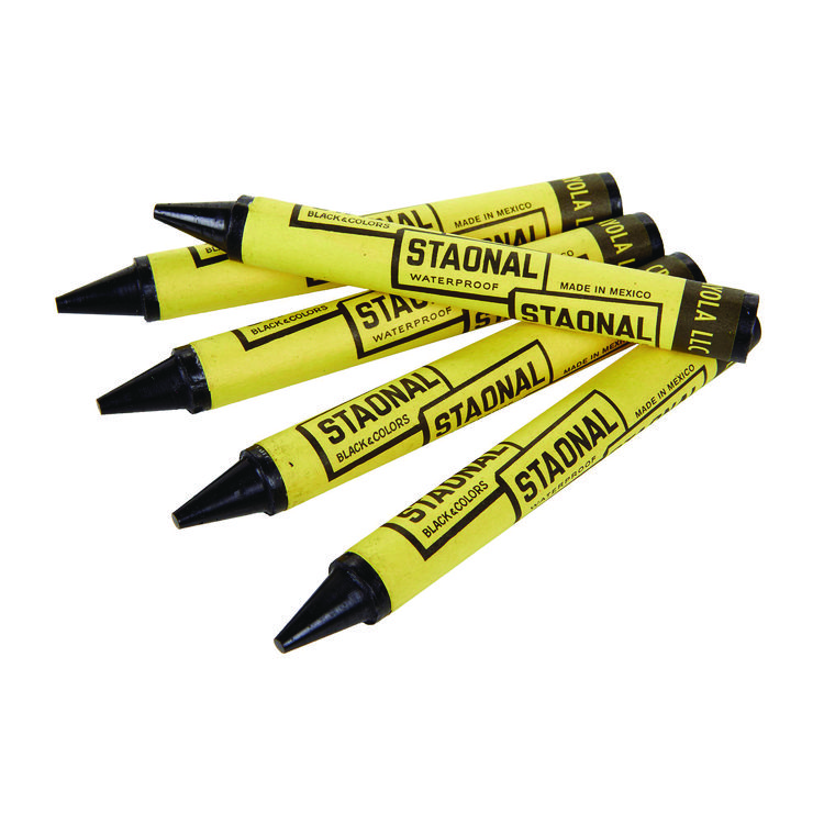 Crayola Staonal Marking Crayons, Black, 8/Box (CYO5200023051)