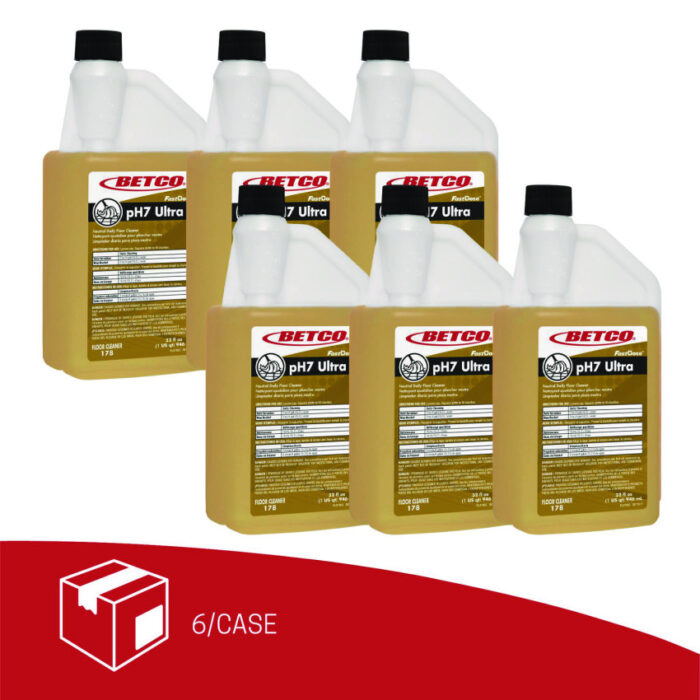 pH7 Ultra Floor Cleaner, Lemon Scent, 32 oz Bottle, 6/Carton (BET1784800)