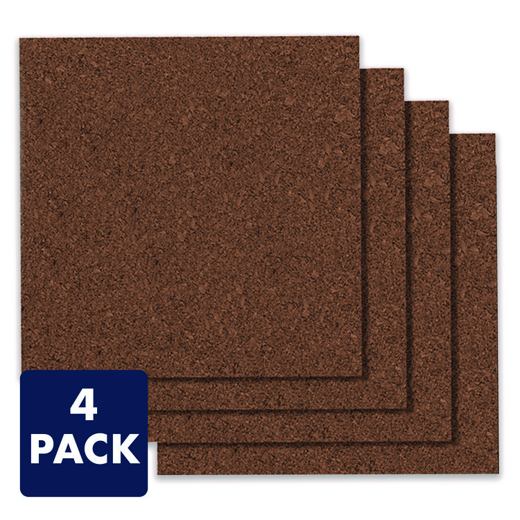 Quartet Cork Panel Bulletin Board, 12 x 12, Brown, 4 Panels/Pack (QRT101)
