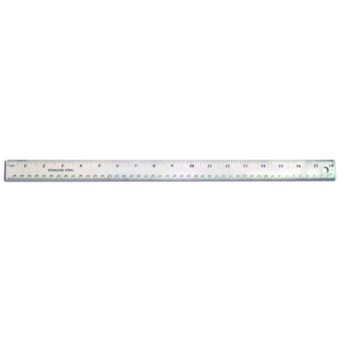 TPG Creations Stainless Steel Ruler, Standard/Metric, 18" Long, Silver, 36/Carton (TPG15836)