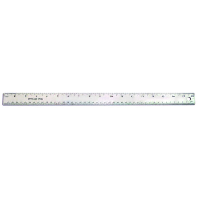 TPG Creations Stainless Steel Ruler, Standard/Metric, 18" Long, Silver, 36/Carton (TPG15836)
