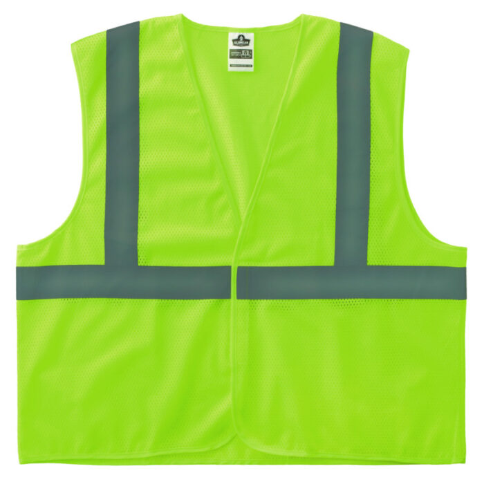 ergodyne GloWear 8205HL-ECO Class 2 Recycled Hi-Vis Vest, Mesh, Polyester, X-Small, Lime (EGO21981)