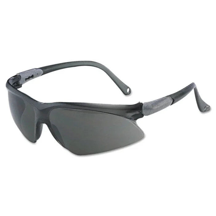KleenGuard V20 Safety Glasses have tough plastic lenses and a wrap-around design to protect your eyes from impacts, dust, and 99.9% of UV rays. Adjustable arms and a lightweight frame keep them comfortable all day. They meet strict safety standards for workplaces and work with most gear. Smoke-tinted lenses reduce glare, and the silver frame looks sleek.