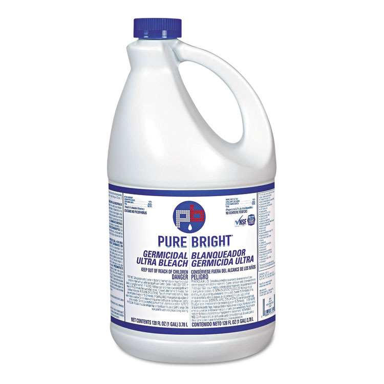 Pure Bright Liquid Germicidal Bleach, 1 gal Bottle, 3/Carton (KIKBLEACH3)
