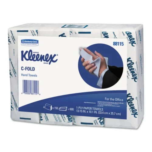 Kleenex C-Fold Paper Towels for Business, Absorbency Pockets, 1-Ply, 10.13 x 13.15, White, 150/Pack, 16 Packs/Carton (KCC88115)