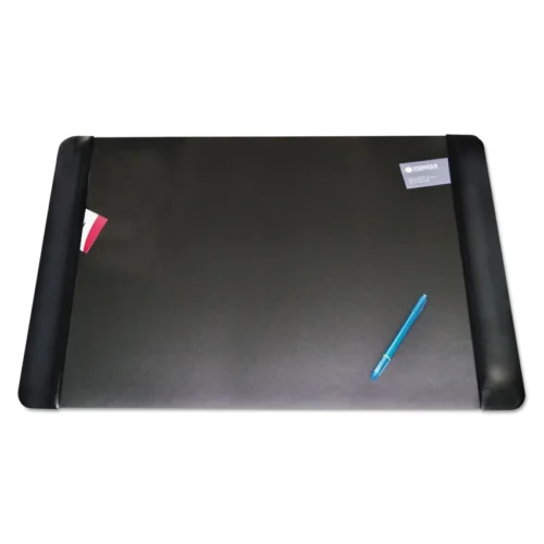 Artistic Executive Desk Pad with Antimicrobial Protection, Leather-Like Side Panels, 36 x 20, Black (AOP413861)