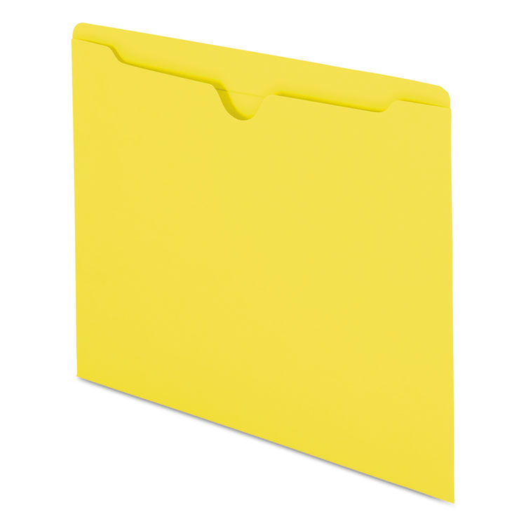 Smead Colored File Jackets with Reinforced Double-Ply Tab, Straight Tab, Letter Size, Yellow, 100/Box (SMD75511)