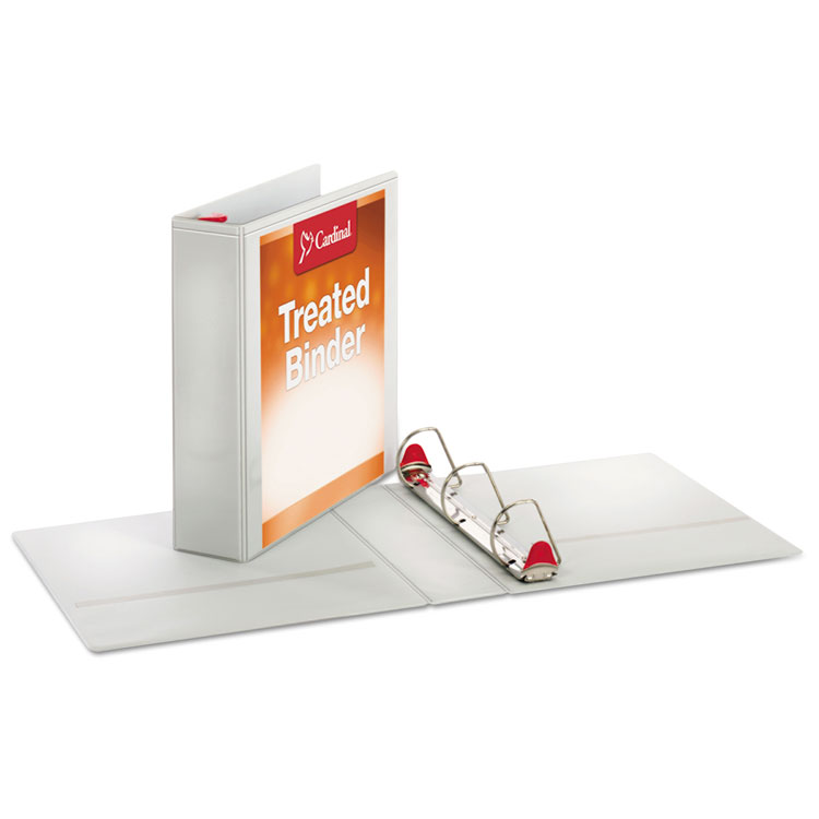 Cardinal Treated ClearVue Locking Slant-D Ring Binder, 3 Rings, 2" Capacity, 11 x 8.5, White (CRD32120)