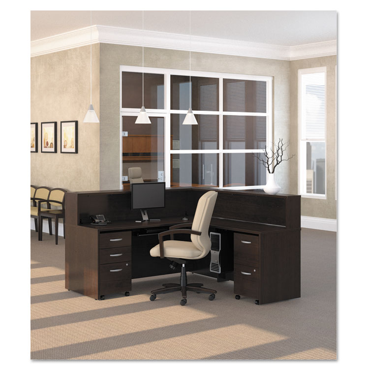 Bush Series C Mobile Pedestal File, Left/Right, 3-Drawer: Box/Box/File, Legal/Letter/A4/A5, Cherry/Gray, 15.75 x 20.25 x 27.88 (BSHWC12953SU)