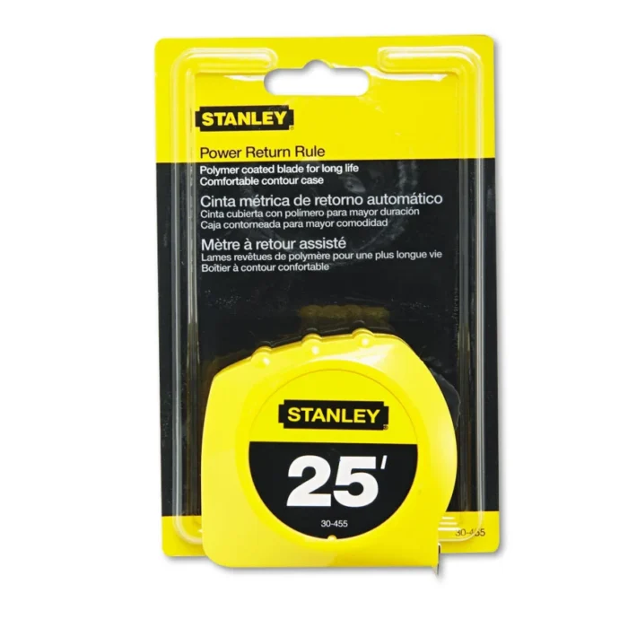 Bostitch Power Return Tape Measure, Plastic Case, 1" x 2 5ft, Yellow (BOS30455)