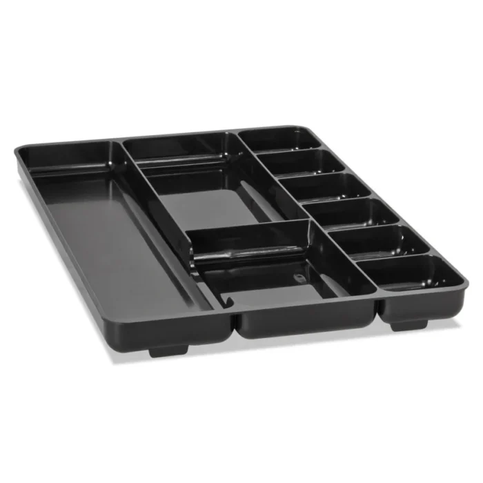 Rubbermaid Regeneration Nine-Section Drawer Organizer, 14 x 9.13 x 1.13, Plastic, Black (RUB45706)