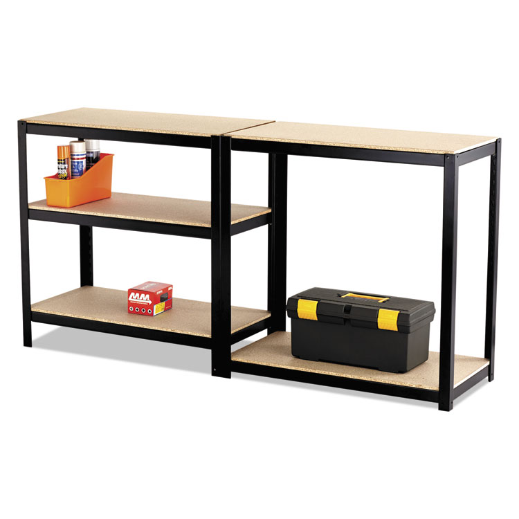 Safco Boltless Steel/Particleboard Shelving, Five-Shelf, 36w x 18d x 72h, Black (SAF6245BL)
