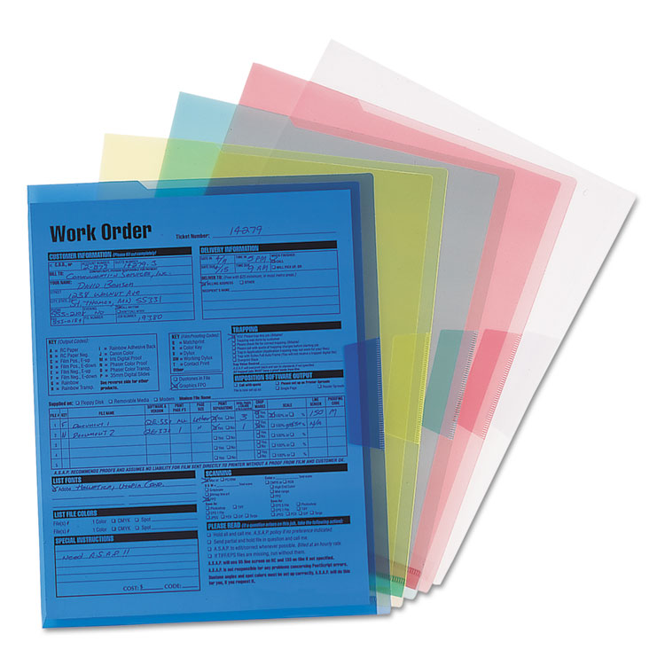 Smead Organized Up Translucent Poly Project Jacket, Letter Size, Assorted Colors, 5/Pack (SMD85750)
