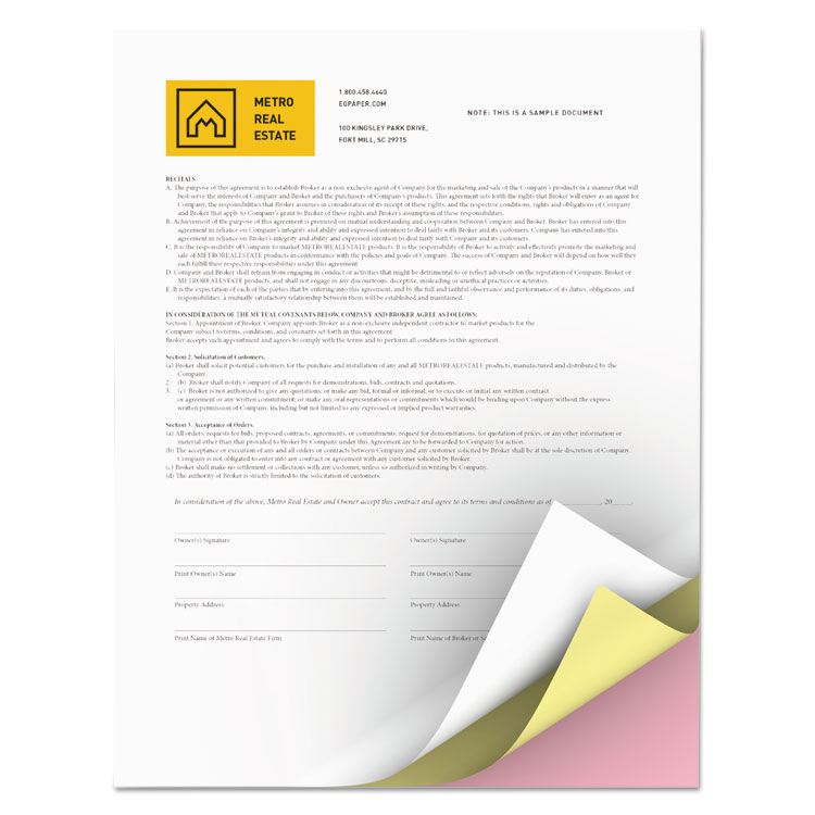 xerox Vitality Multipurpose Carbonless 3-Part Paper, 8.5 x 11, Pink/Canary/White, 5,010/Carton (XER3R12854)