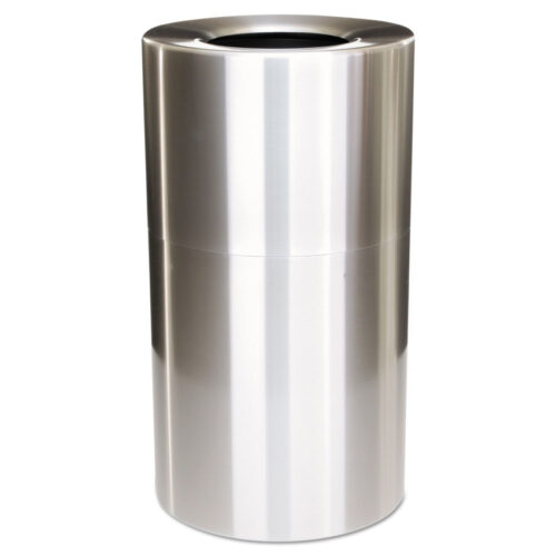 Rubbermaid Commercial Atrium Aluminum Container with Liner, 35 gal, Aluminum, Satin Aluminum (RCPAOT35SANL)