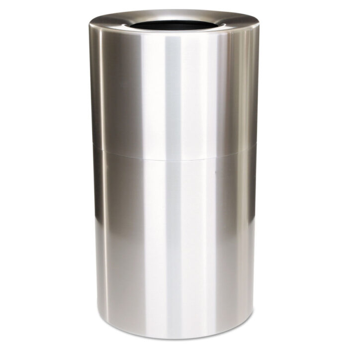 Rubbermaid Commercial Atrium Aluminum Container with Liner, 35 gal, Aluminum, Satin Aluminum (RCPAOT35SANL)