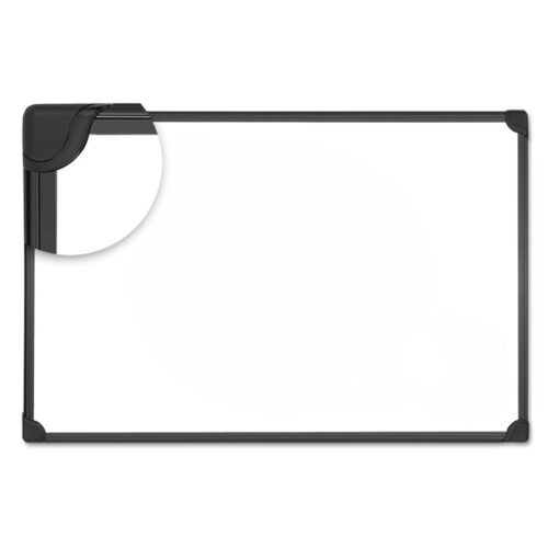 Universal Design Series Deluxe Magnetic Steel Dry Erase Marker Board, 48 x 36, White Surface, Black Aluminum/Plastic Frame (UNV43026)