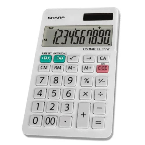 Sharp EL-377WB Large Pocket Calculator, 10-Digit LCD (SHREL377WB)