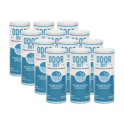 Fresh Products Odor-Out Rug/Room Deodorant, Lemon, 12 oz Shaker Can, 12/Box (FRS121400LE)
