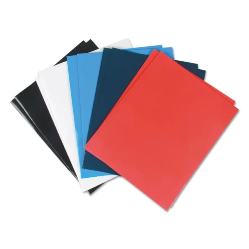 Universal Laminated Two-Pocket Folder, Cardboard Paper, 100-Sheet Capacity, 11 x 8.5, Assorted, 25/Box (UNV56426)