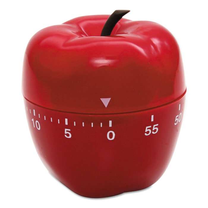 Baumgartens Shaped Timer, 4" Diameter x 4"h, Red Apple (BAU77042)
