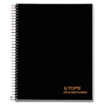 TOPS JEN Action Planner, 1-Subject, Narrow Rule, Black Cover, (100) 8.5 x 6.75 Sheets (TOP63828)