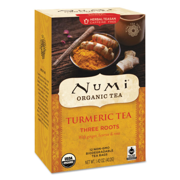 Numi Turmeric Tea, Three Roots, 1.42 oz Bag, 12/Box (NUM10550)