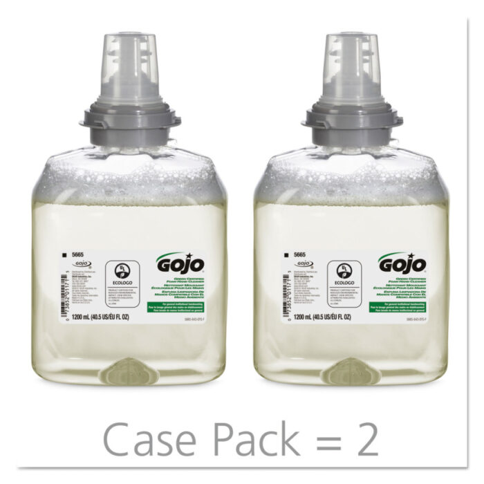 GOJO TFX Green Certified Foam Hand Cleaner Refill, Unscented, 1,200 mL, 2/Carton (GOJ566502CT)
