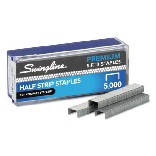 Swingline S.F. 3 Premium Staples, 0.25" Leg, 0.5" Crown, Steel, 5,000/Box (SWI35440)