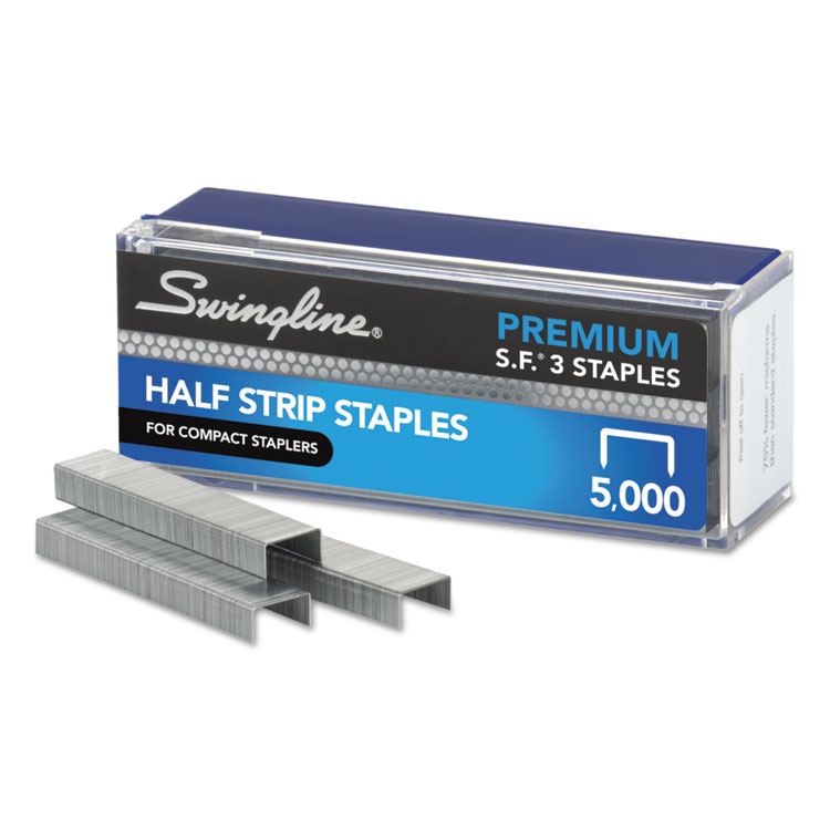 Swingline S.F. 3 Premium Staples, 0.25" Leg, 0.5" Crown, Steel, 5,000/Box (SWI35440)