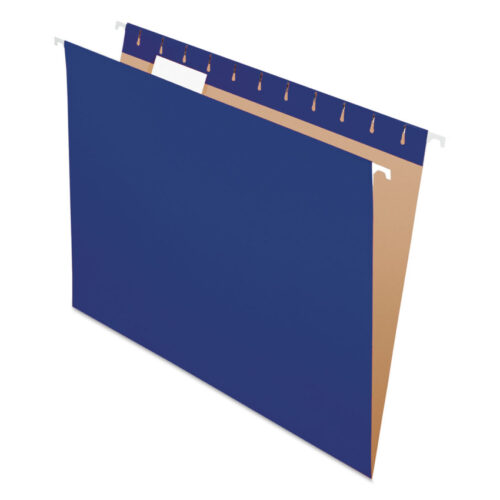 Pendaflex Colored Hanging Folders, Letter Size, 1/5-Cut Tabs, Navy, 25/Box (PFX81615)