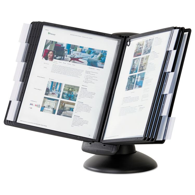 Durable SHERPA Motion Desk Reference System, 10 Panels, Black Borders (DBL553901)